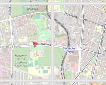 Mapa pokazująca gdzie znajduje się budynek wydziału przy ul. 26 Kwietnia 10